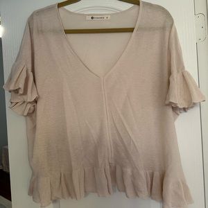 Impeccable pig light pink crop sweater size large